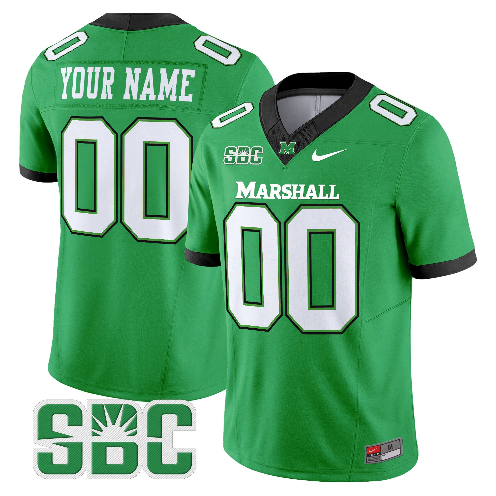 Men Marshall Thundering Herd Green Nike 2024 Vapor Limited Custom NCAA Jersey style 1